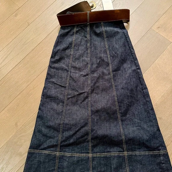 Zara Z1975 Belted Wrap Denim Midi Skirt - Picture 13 of 14